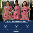 Friends in matching Women's Jewel Jitters Custom Face Tank Dress — a group gift photo