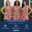 Friends in matching Women's Jewel Jitters Custom Face V-Neck Dress — a group gift photo