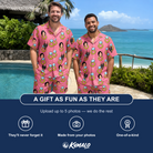 Friends in matching Men's Jewel Jitters Custom Face Shirt & Shorts Set — a group gift photo