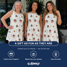Friends in matching Women's Brilliant Bachelorette Custom Face Tank Dress — a group gift photo