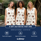 Friends in matching Women's Brilliant Bachelorette Custom Face V-Neck Dress — a group gift photo