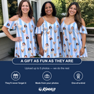 Friends in matching Women's Clink Wink Custom Face Off-Shoulder Dress — a group gift photo