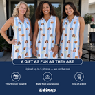 Friends in matching Women's Clink Wink Custom Face V-Neck Dress — a group gift photo