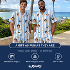 Friends in matching Men's Clink Wink Custom Face Shirt & Shorts Set — a group gift photo
