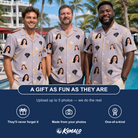 Friends in matching Men's Diamond Dares Custom Face Hawaiian Shirt — a group gift photo