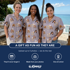 Friends in matching Women's Diamond Dares Custom Face Hawaiian Shirt — a group gift photo