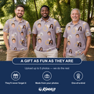 Friends in matching Men's Diamond Dares Custom Face Polo Shirt — a group gift photo
