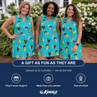 Friends in matching Women's Daiquiri Darlings Custom Face V-Neck Dress — a group gift photo
