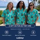 Friends in matching Women's Daiquiri Darlings Custom Face Hawaiian Shirt — a group gift photo