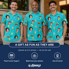 Friends in matching Men's Daiquiri Darlings Custom Face Polo Shirt — a group gift photo