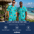 Friends in matching Men's Daiquiri Darlings Custom Face Shirt & Shorts Set — a group gift photo