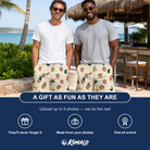 Friends in matching Men's Mango Matrimony Custom Face Beach Shorts — a group gift photo