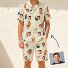 Man wearing Men's Mango Matrimony Custom Face Shirt & Shorts Set — custom faces printed all-over