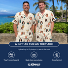 Friends in matching Men's Mango Matrimony Custom Face Shirt & Shorts Set — a group gift photo