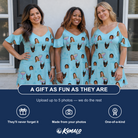 Friends in matching Women's Cork Kisses Custom Face Off-Shoulder Dress — a group gift photo