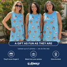 Friends in matching Women's Cork Kisses Custom Face Tank Dress — a group gift photo