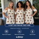 Friends in matching Women's Fruitful Foursome Custom Face Off-Shoulder Dress — a group gift photo