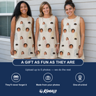 Friends in matching Women's Fruitful Foursome Custom Face Tank Dress — a group gift photo