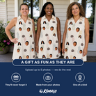 Friends in matching Women's Fruitful Foursome Custom Face V-Neck Dress — a group gift photo