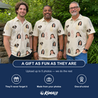 Friends in matching Men's Fruitful Foursome Custom Face Polo Shirt — a group gift photo