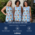 Friends in matching Women's Awning Outing Custom Face Tank Dress — a group gift photo