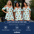 Friends in matching Women's Beach Ballad Custom Face Off-Shoulder Dress — a group gift photo