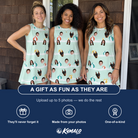 Friends in matching Women's Beach Ballad Custom Face Tank Dress — a group gift photo