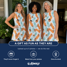 Friends in matching Women's Spiky Staycation Custom Face Tank Dress — a group gift photo