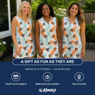 Friends in matching Women's Spiky Staycation Custom Face V-Neck Dress — a group gift photo