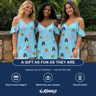 Friends in matching Women's Flipflop Fanfare Custom Face Off-Shoulder Dress — a group gift photo