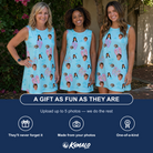 Friends in matching Women's Flipflop Fanfare Custom Face Tank Dress — a group gift photo