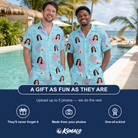 Friends in matching Men's Flipflop Fanfare Custom Face Shirt & Shorts Set — a group gift photo