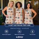 Friends in matching Women's Sole Mates Custom Face V-Neck Dress — a group gift photo