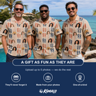 Friends in matching Men's Sole Mates Custom Face Hawaiian Shirt — a group gift photo