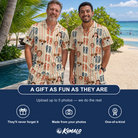 Friends in matching Men's Sole Mates Custom Face Shirt & Shorts Set — a group gift photo