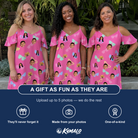 Friends in matching Women's Sunbound Siblings Custom Face Off-Shoulder Dress — a group gift photo