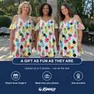 Friends in matching Women's Poolside Pips Custom Face Off-Shoulder Dress — a group gift photo