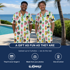 Friends in matching Men's Poolside Pips Custom Face Shirt & Shorts Set — a group gift photo