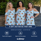 Friends in matching Women's Family Floaties Custom Face Off-Shoulder Dress — a group gift photo