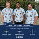 Friends in matching Men's Family Floaties Custom Face Polo Shirt — a group gift photo