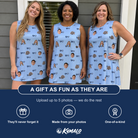 Friends in matching Women's Tri-Tone Tints Custom Face Tank Dress — a group gift photo