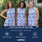 Friends in matching Women's Tri-Tone Tints Custom Face V-Neck Dress — a group gift photo