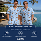 Friends in matching Men's Tri-Tone Tints Custom Face Shirt & Shorts Set — a group gift photo