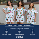 Friends in matching Women's Lady Landmark Custom Face Off-Shoulder Dress — a group gift photo