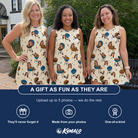 Friends in matching Women's Sovereign Sizzle Custom Face Tank Dress — a group gift photo