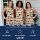 Friends in matching Women's Indie Optics Custom Face V-Neck Dress — a group gift photo