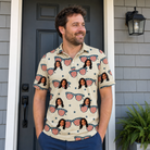 Real-life photo of someone wearing Men's Indie Optics Custom Face Polo Shirt — custom faces printed all-over