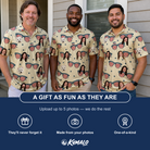 Friends in matching Men's Indie Optics Custom Face Polo Shirt — a group gift photo