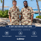 Friends in matching Men's Indie Optics Custom Face Shirt & Shorts Set — a group gift photo