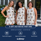 Friends in matching Women's Harbor Halo Custom Face Tank Dress — a group gift photo